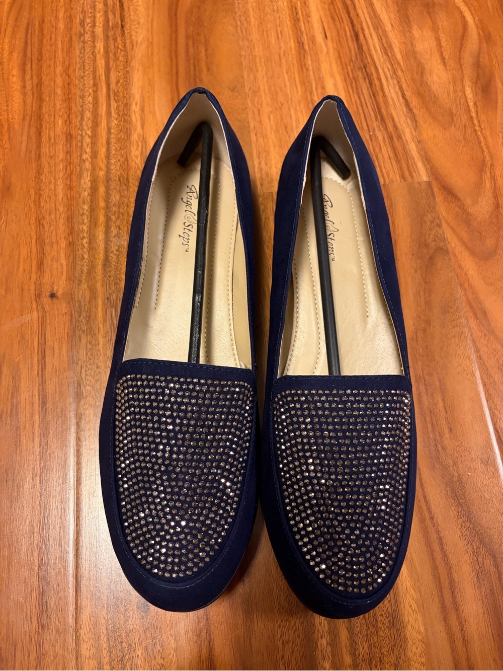 Embellished Navy Loafers by Angel Steps